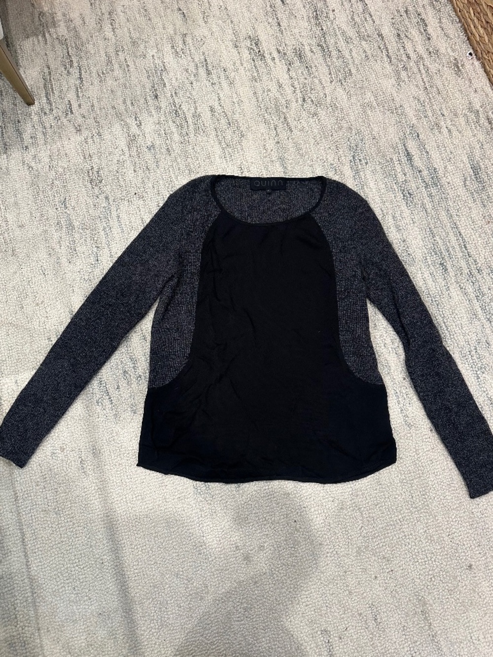 Quinn Black and Gray Wool Sweater Size Small.